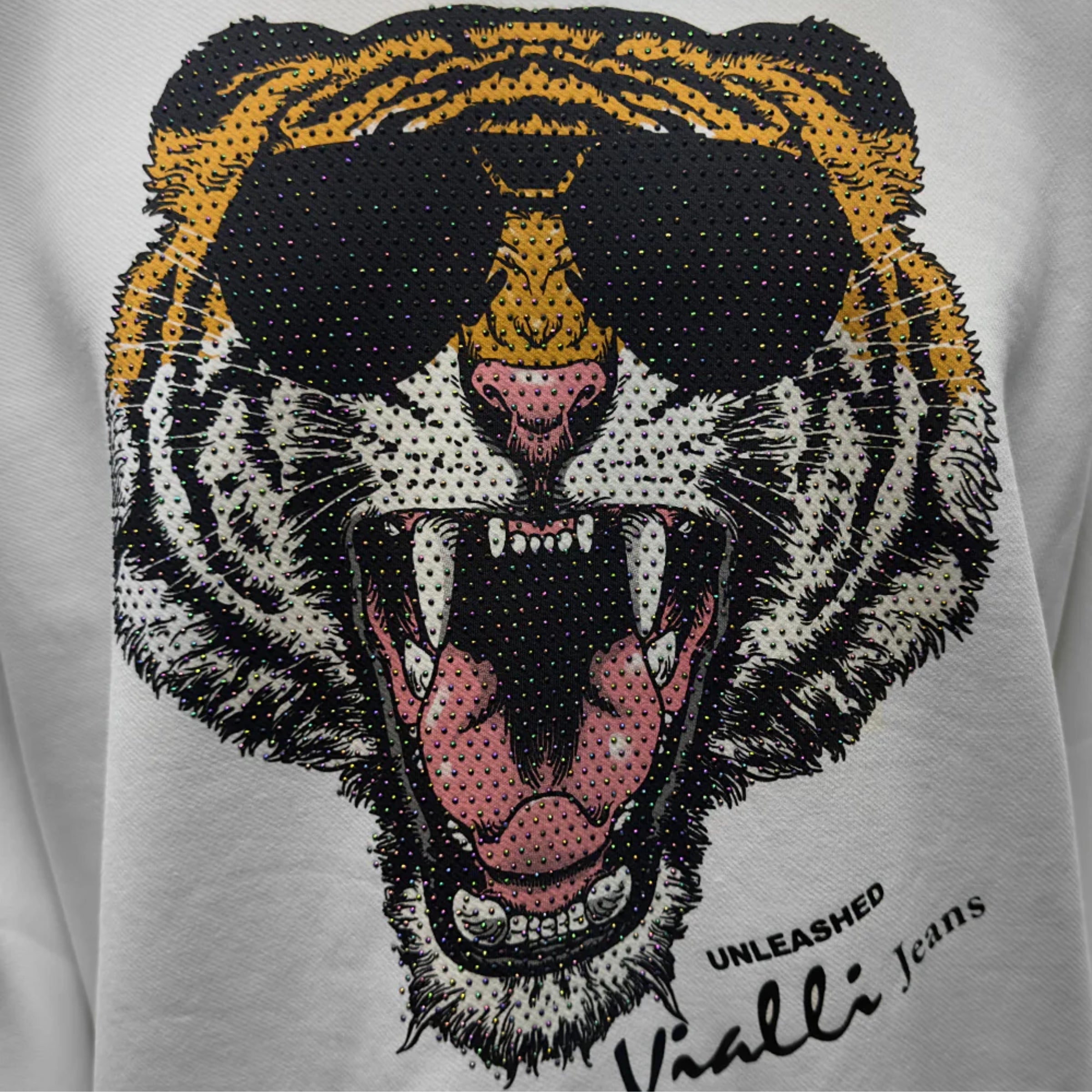 Vialli Sweater Tiger Unleashed Logo White